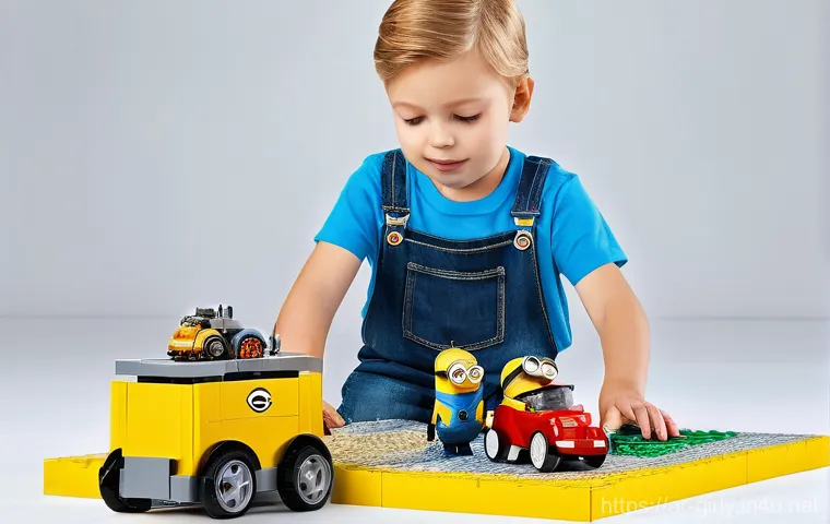 미니언즈 배틀 세트 - A warm and joyful family, consisting of a mother, father, and two children (a boy and a girl, approx...