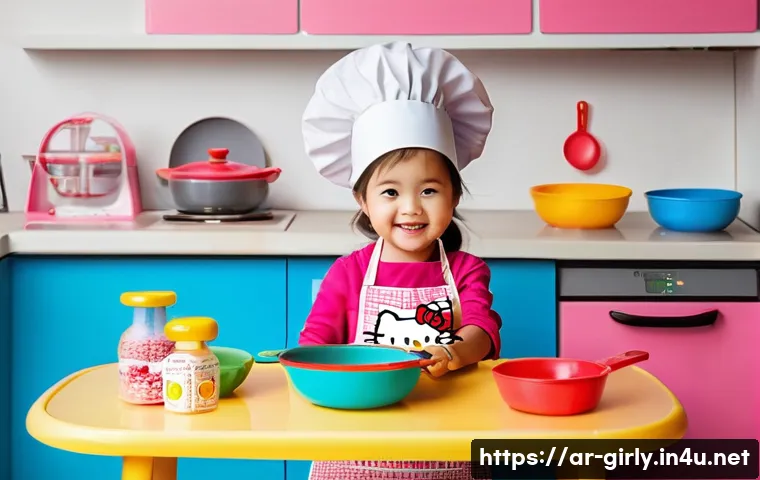 헬로키티 쿠킹 키트 - **Prompt 1: "Little Chef's Culinary Adventure"**
    A wide, cheerful shot of a 5-year-old girl with...