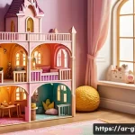 디즈니 라푼젤 탑 세트 - A detailed, vibrant illustration of a princess tower inspired by the story of Rapunzel, featuring in...