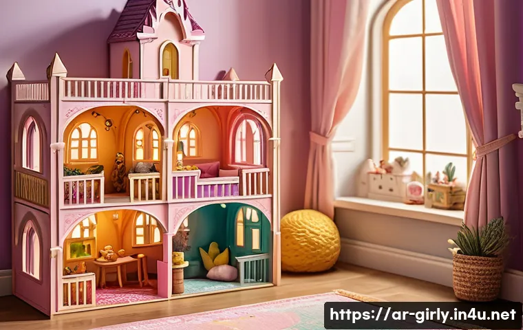 디즈니 라푼젤 탑 세트 - A detailed, vibrant illustration of a princess tower inspired by the story of Rapunzel, featuring in...